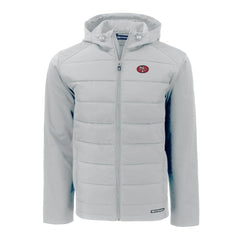 San Francisco 49ers Cutter & Buck Throwback Evoke Hybrid Eco Softshell Recycled Full-Zip Hoodie Jacket - Gray - NFL