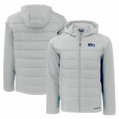 Seattle Seahawks Cutter & Buck Throwback Evoke Hybrid Eco Softshell Recycled Full-Zip Hoodie Jacket - Gray - NFL