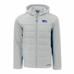 Seattle Seahawks Cutter & Buck Throwback Evoke Hybrid Eco Softshell Recycled Full-Zip Hoodie Jacket - Gray - NFL