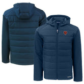 Chicago Bears Cutter & Buck Throwback Big & Tall Evoke Hybrid Eco Softshell Recycled Full-Zip Jacket - Navy - NFL