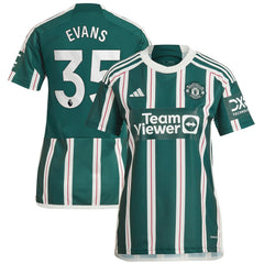Adidas - Jonny Evans Manchester United Women's 2023/24 Away Replica Player Jersey – Green