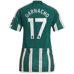 Adidas - Alejandro Garnacho Manchester United Women's 2023/24 Away Replica Player Jersey – Green