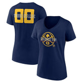 Denver Nuggets Women's Stellar Personalized Name & Number V-Neck T-Shirt Navy