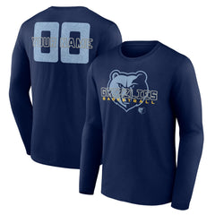 Memphis Grizzlies Stellar Personalized Name & Number Long Sleeve T-Shirt Navy