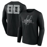 San Antonio Spurs Stellar Personalized Name & Number Long Sleeve T-Shirt Black