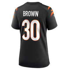 Chase Brown Cincinnati Bengals Women's Team Game Jersey - Black - Nike