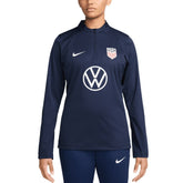Nike - USMNT Women's 2024 Strike Drill Performance Quarter-Zip Pullover Top - Navy