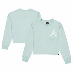 Atlanta Braves New Era Women's Breeze Logo Select Cropped Long Sleeve T-Shirt Sale