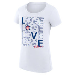 Chicago Cubs G-III 4Her by Carl Banks Women's Super-Slim Fit Lightweight Love Graphic Team T-Shirt for sale