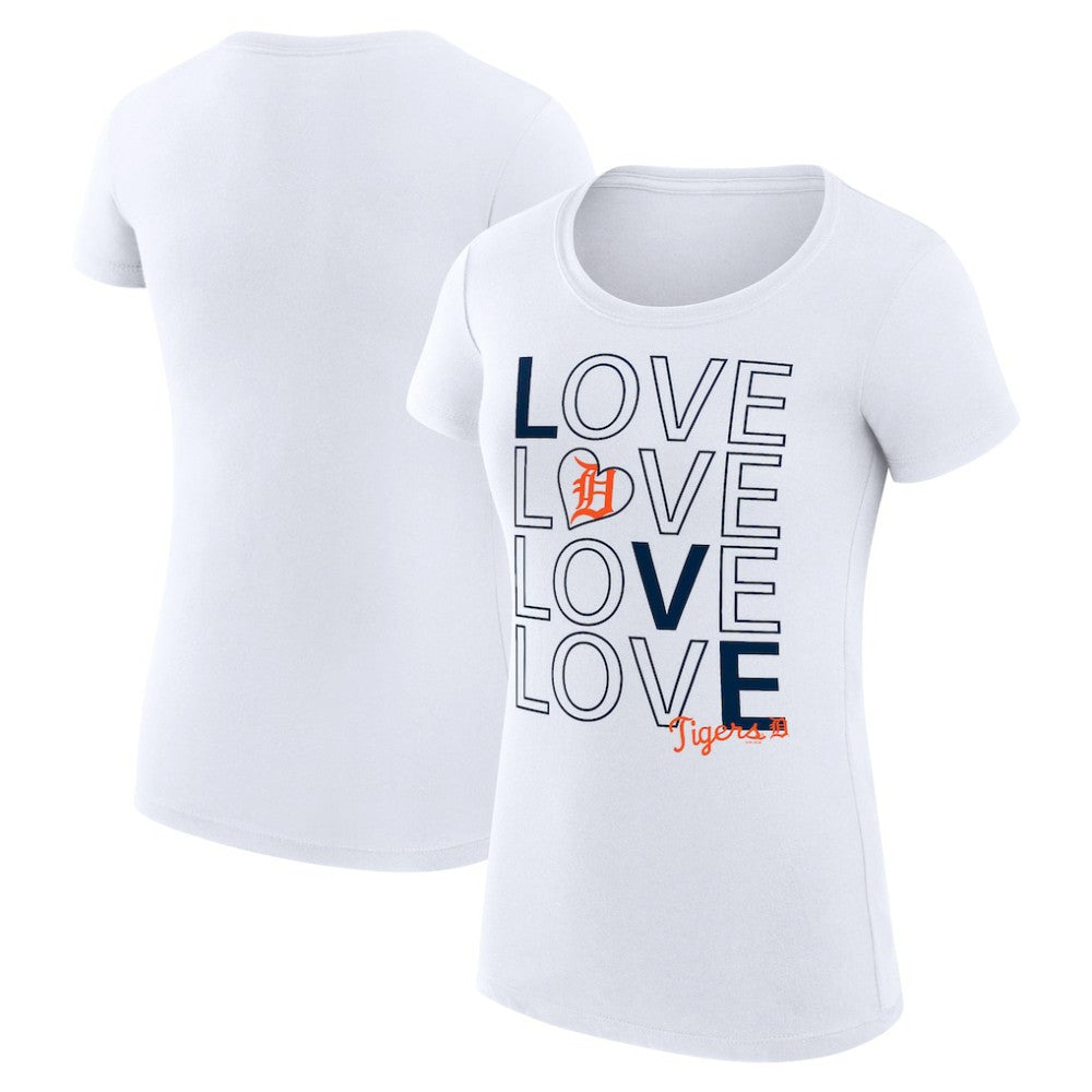 Detroit Tigers G-III 4Her by Carl Banks Women's Super-Slim Fit Lightweight Love Graphic Team T-Shirt Outlet