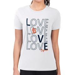 Detroit Tigers G-III 4Her by Carl Banks Women's Super-Slim Fit Lightweight Love Graphic Team T-Shirt Outlet