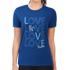 Kansas City Royals G-III 4Her by Carl Banks Women's Super-Slim Fit Lightweight Love Graphic Team T-Shirt Sale