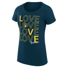 Milwaukee Brewers G-III 4Her by Carl Banks Women's Super-Slim Fit Lightweight Love Graphic Team T-Shirt Near Me