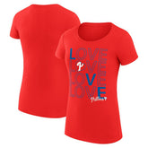 Philadelphia Phillies G-III 4Her by Carl Banks Women's Super-Slim Fit Lightweight Love Graphic Team T-Shirt Sale