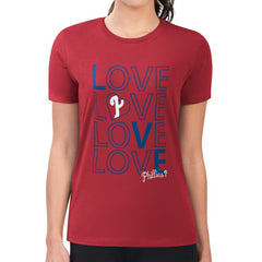 Philadelphia Phillies G-III 4Her by Carl Banks Women's Super-Slim Fit Lightweight Love Graphic Team T-Shirt Sale