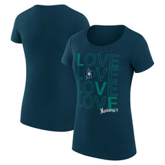 Seattle Mariners G-III 4Her by Carl Banks Women's Super-Slim Fit Lightweight Love Graphic Team T-Shirt for sale