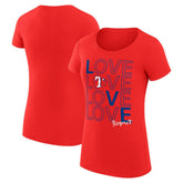 Texas Rangers G-III 4Her by Carl Banks Women's Super-Slim Fit Lightweight Love Graphic Team T-Shirt Online