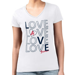 Atlanta Braves G-III 4Her by Carl Banks Women's Super-Slim Fit Lightweight Love Graphic Team V-Neck T-Shirt Online