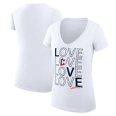 Cleveland Guardians G-III 4Her by Carl Banks Women's Super-Slim Fit Lightweight Love Graphic Team V-Neck T-Shirt Sale