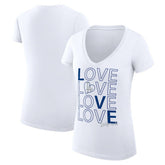 Los Angeles Dodgers G-III 4Her by Carl Banks Women's Super-Slim Fit Lightweight Love Graphic Team V-Neck T-Shirt Outlet