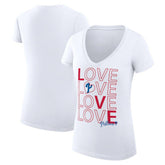 Philadelphia Phillies G-III 4Her by Carl Banks Women's Super-Slim Fit Lightweight Love Graphic Team V-Neck T-Shirt Discount
