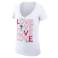 Philadelphia Phillies G-III 4Her by Carl Banks Women's Super-Slim Fit Lightweight Love Graphic Team V-Neck T-Shirt Discount