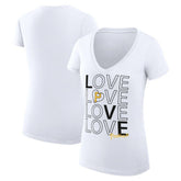 Pittsburgh Pirates G-III 4Her by Carl Banks Women's Super-Slim Fit Lightweight Love Graphic Team V-Neck T-Shirt for sale