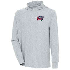Columbus Blue Jackets Antigua Saga Pullover Hoodie - Heather Gray | NHL online