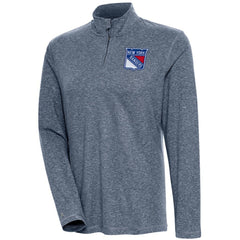 New York Rangers Antigua Women's Confront Quarter-Zip Pullover Top - Heather Navy | NHL on sale