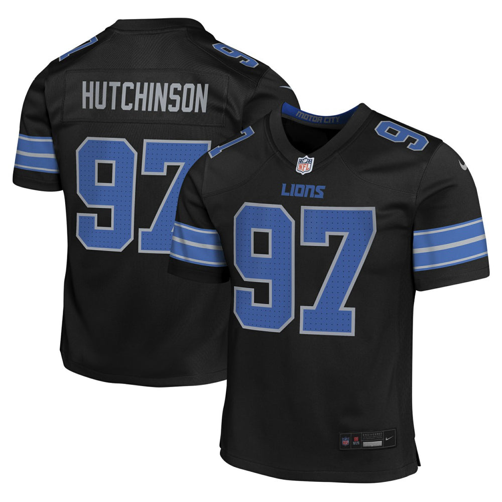 Aidan Hutchinson Detroit Lions Youth Game Jersey - Black - Nike