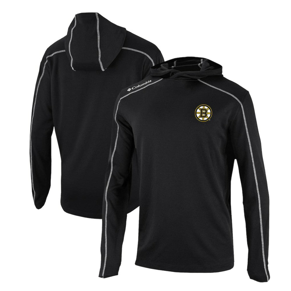 Boston Bruins Columbia Omni-Wick Shotgun Long Sleeve Hoodie T-Shirt - Black | NHL discount