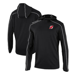 New Jersey Devils Columbia Omni-Wick Shotgun Long Sleeve Hoodie T-Shirt - Black | NHL Clearance