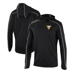 Pittsburgh Penguins Columbia Omni-Wick Shotgun Long Sleeve Hoodie T-Shirt - Black | NHL Clearance