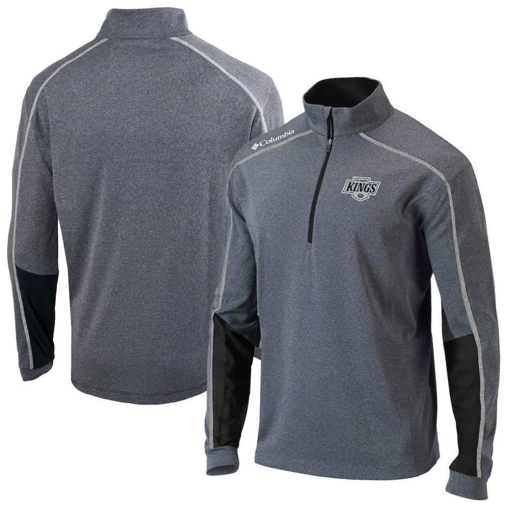 Los Angeles Kings Columbia Omni-Wick Shotgun 2.0 Quarter-Zip Pullover Top - Gray/Black | NHL Lifestyle