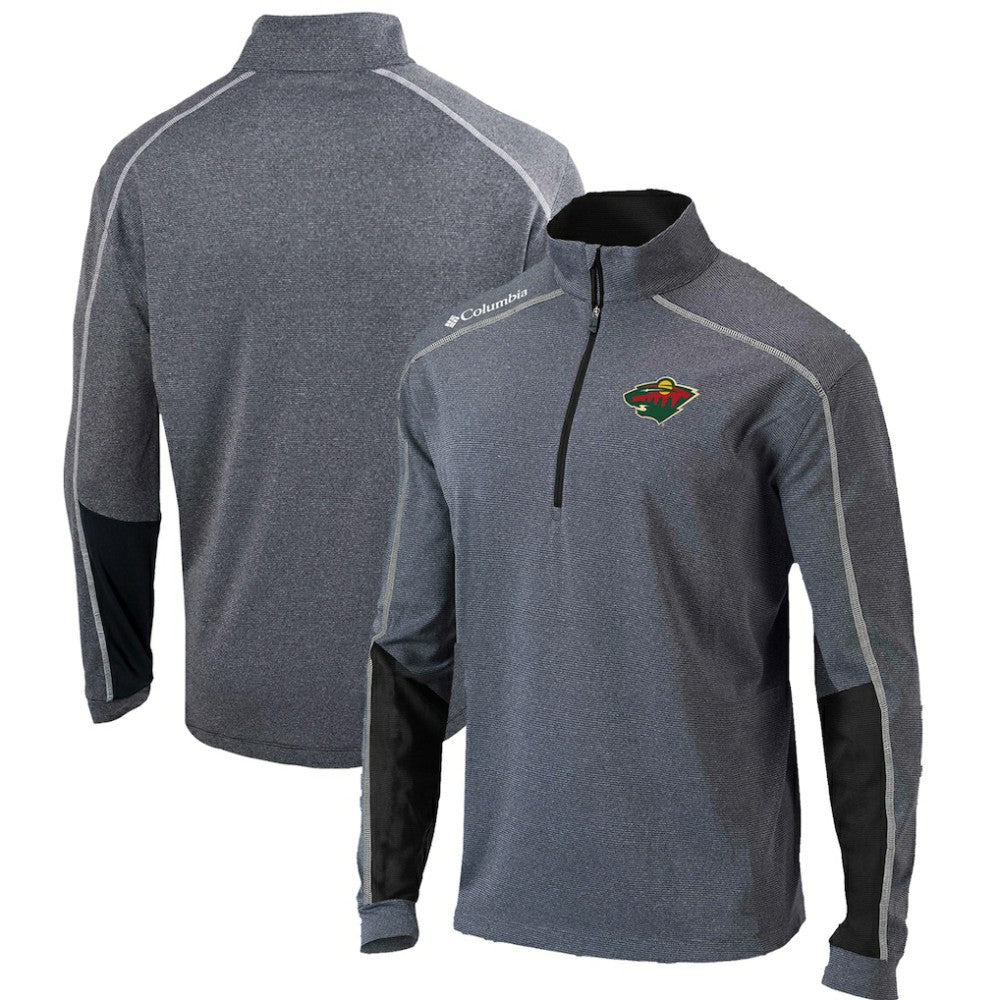 Minnesota Wild Columbia Omni-Wick Shotgun 2.0 Quarter-Zip Pullover Top - Gray/Black | NHL Clearance