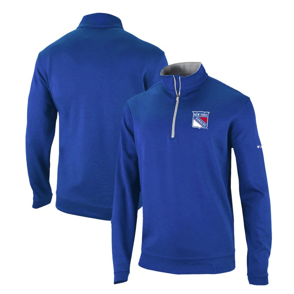 New York Rangers Columbia Omni-Wick Wickhams Hills Half-Zip Pullover Top - Blue | NHL Clearance