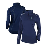 Seattle Kraken Columbia Women's Omni-Wick Shotgun 2.0 Quarter-Zip Pullover Top - Navy | NHL Clearance