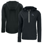 New York Giants Cutter & Buck Women's Helmet Daybreak Eco Recycled Half-Zip Hoodie - Black - NFL
