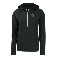 New York Giants Cutter & Buck Women's Helmet Daybreak Eco Recycled Half-Zip Hoodie - Black - NFL