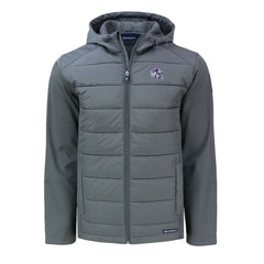 Buffalo Bills Cutter & Buck Helmet Evoke Hybrid Eco Softshell Recycled Full-Zip Hoodie Jacket - Gray - NFL