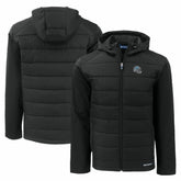 Detroit Lions Cutter & Buck Helmet Evoke Hybrid Eco Softshell Recycled Full-Zip Hoodie Jacket - Black - NFL