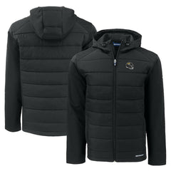 Jacksonville Jaguars Cutter & Buck Helmet Evoke Hybrid Eco Softshell Recycled Full-Zip Hoodie Jacket - Black - NFL