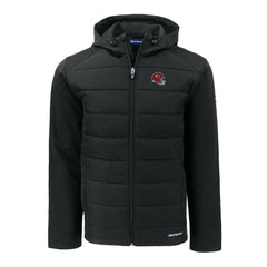 Kansas City Chiefs Cutter & Buck Helmet Evoke Hybrid Eco Softshell Recycled Full-Zip Hoodie Jacket - Black - NFL