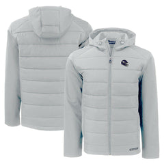 Minnesota Vikings Cutter & Buck Helmet Evoke Hybrid Eco Softshell Recycled Full-Zip Hoodie Jacket - Gray - NFL