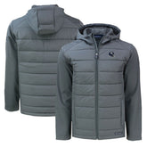 New York Giants Cutter & Buck Helmet Evoke Hybrid Eco Softshell Recycled Full-Zip Hoodie Jacket - Gray - NFL