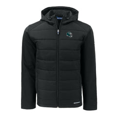 Philadelphia Eagles Cutter & Buck Helmet Evoke Hybrid Eco Softshell Recycled Full-Zip Hoodie Jacket - Black - NFL