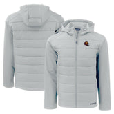Washington Commanders Cutter & Buck Helmet Evoke Hybrid Eco Softshell Recycled Full-Zip Hoodie Jacket - Gray - NFL