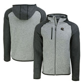 Baltimore Ravens Cutter & Buck Helmet Mainsail Sweater-Knit Full-Zip Hoodie - Heather Gray/Heather Charcoal - NFL