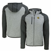 Green Bay Packers Cutter & Buck Helmet Mainsail Sweater-Knit Full-Zip Hoodie - Heather Gray/Heather Charcoal - NFL