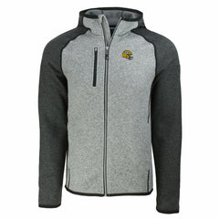 Green Bay Packers Cutter & Buck Helmet Mainsail Sweater-Knit Full-Zip Hoodie - Heather Gray/Heather Charcoal - NFL